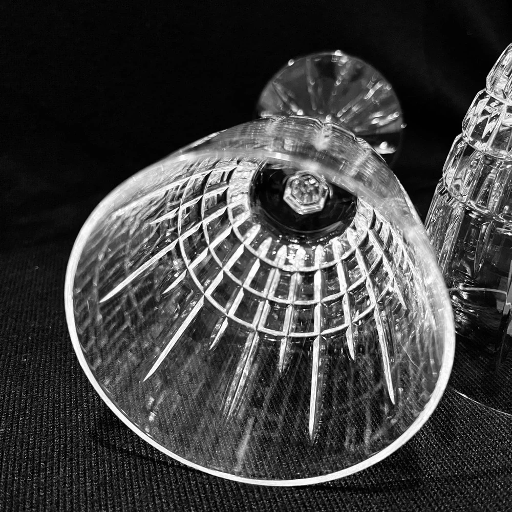 Vintage Val St Lambert Heavy Cut Crystal Water Goblets Set of 3